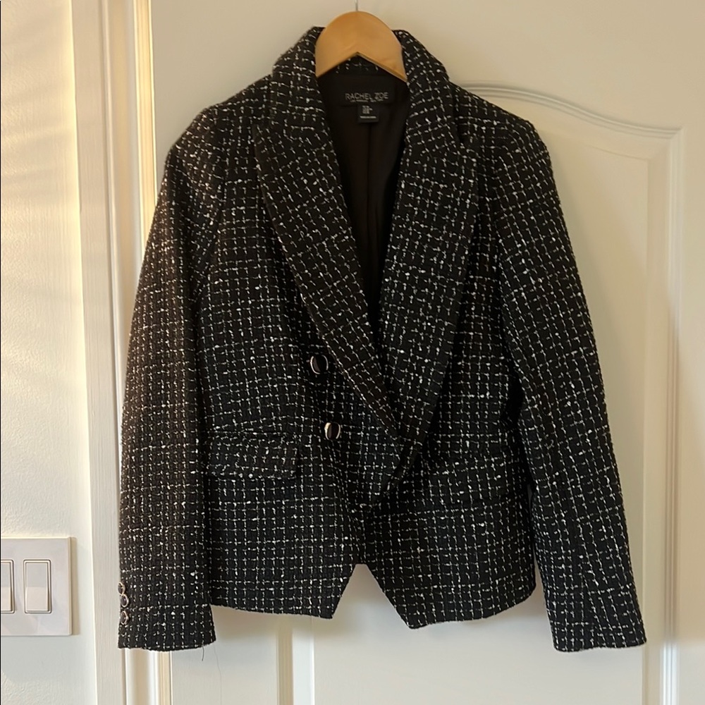 Rachel Zoe Tweed Black and White Blazer